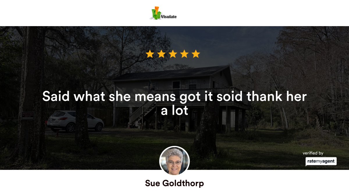 sgoldtho's tweet photo. My latest RateMyAgent review in Mims.
FL BK3222516
https://t.co/mN1E6WSW3a

...
#ratemyagent #realestate #Visulate_LLC https://t.co/VVSTw62QwY