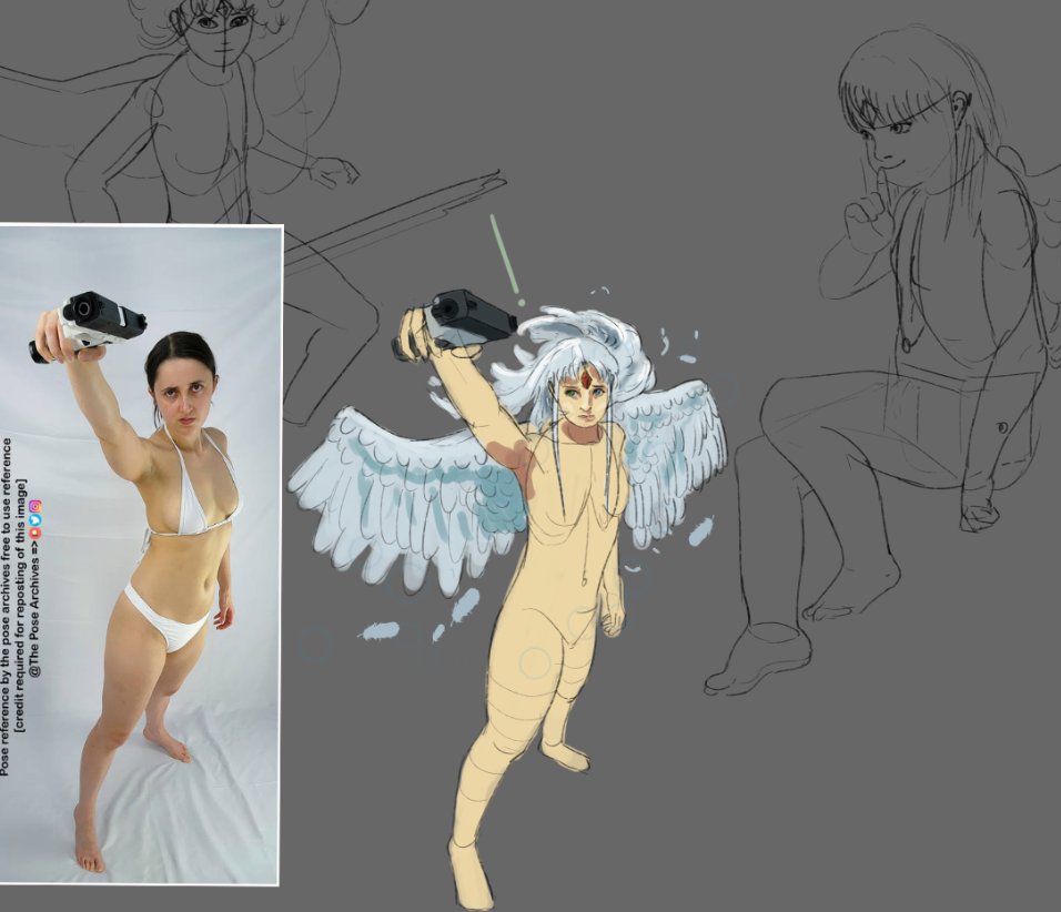 Xenyio's tweet photo. sketch session of  my OC tonight... (ref from @theposearchives )

#clipstudio #スケッチ https://t.co/fOyYnG4EIY