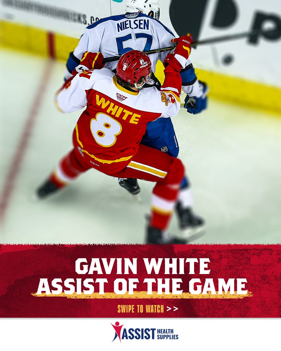 AHLWranglers's tweet photo. Your Assist Health Supplies Assist Of The Game goes to Gavin White🔥 https://t.co/W1ggvedDB6