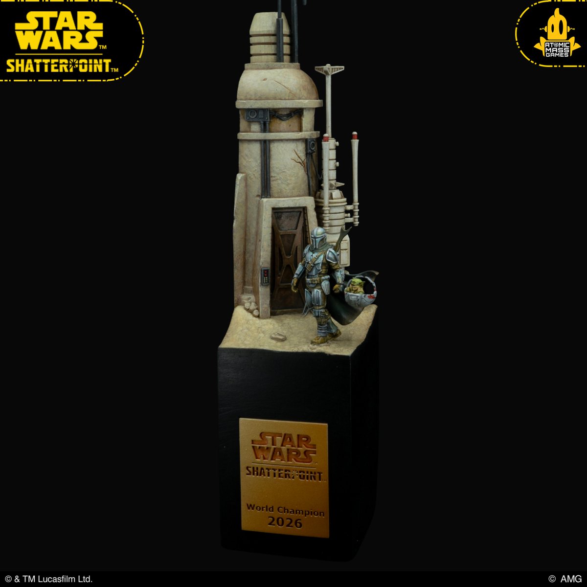 atomicmassgames's tweet photo. Congratulations to Matt Bronson, the winner of the STAR WARS: Shatterpoint World Championship held at AdeptiCon! He walked away with an awesome custom made trophy. 

#AMGAdeptiCon #AMGTakeover https://t.co/sx8GmnDwEs
