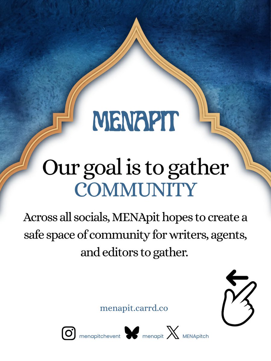 MENApitch's tweet photo. Hey #WritingCommunity we wanted to share some of our goals with #MENApit 👇

Before and after the pitch event we'll be posting about SWANA writers and their books, spotlighting our ongoing MENA Muses interview series, and sharing opportunities in the industry. https://t.co/bZWb57PnVB