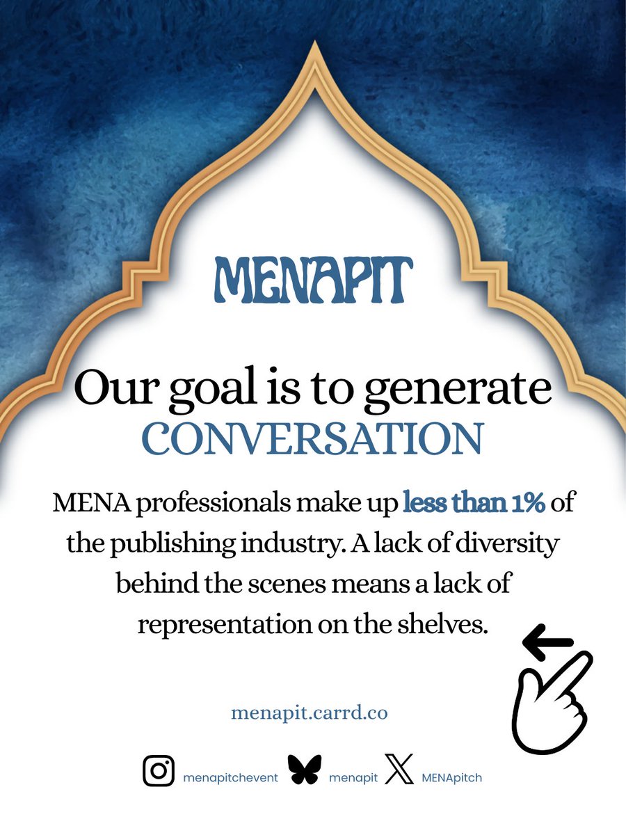 MENApitch's tweet photo. Hey #WritingCommunity we wanted to share some of our goals with #MENApit 👇

Before and after the pitch event we'll be posting about SWANA writers and their books, spotlighting our ongoing MENA Muses interview series, and sharing opportunities in the industry. https://t.co/bZWb57PnVB