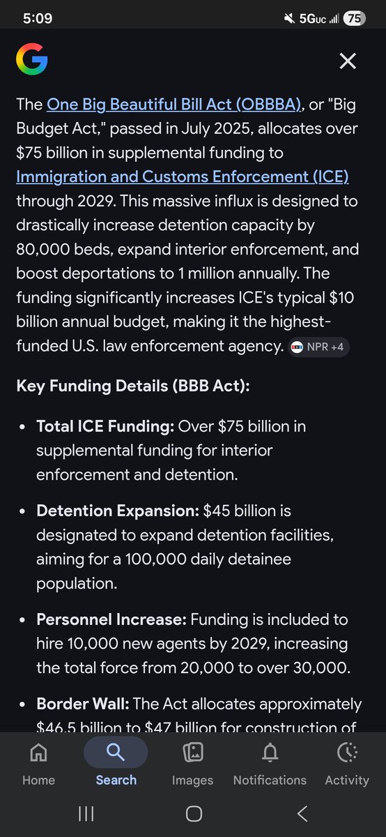 ICE is funded till 2029 through the BBB