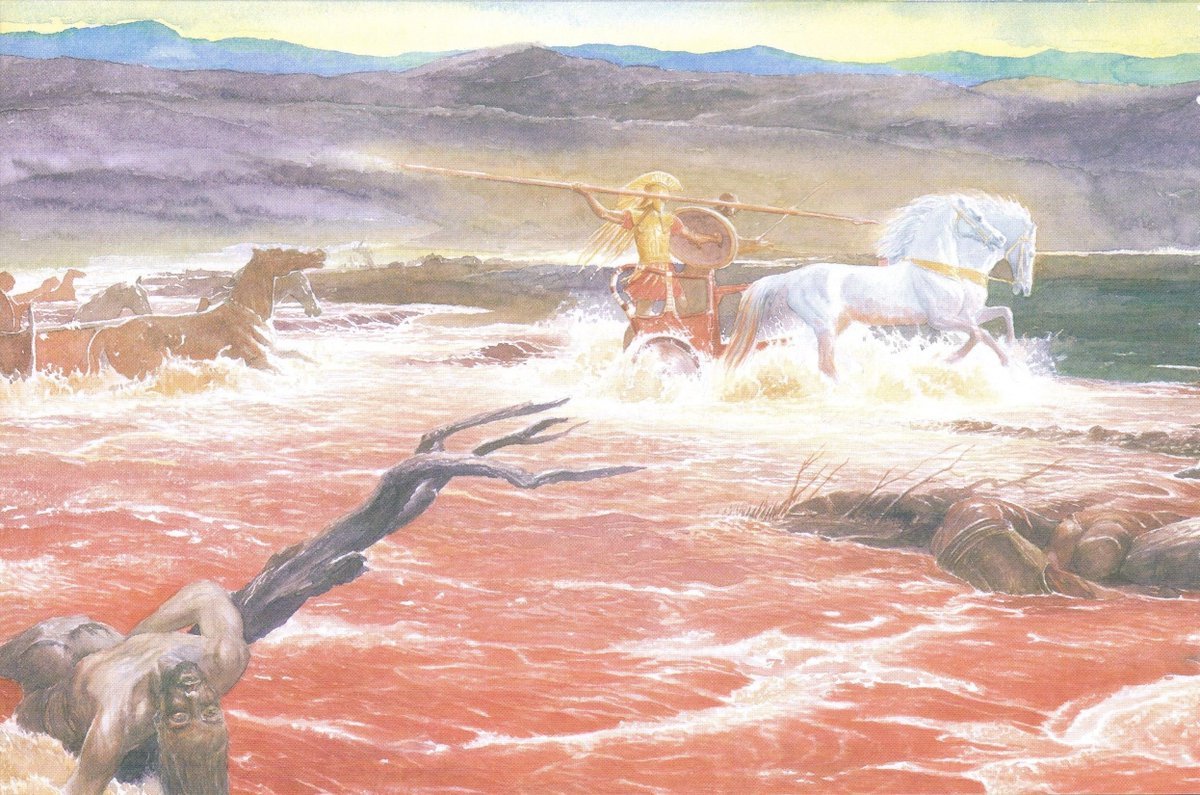 Scenes from the Iliad featuring Achilles, by Alan Lee.