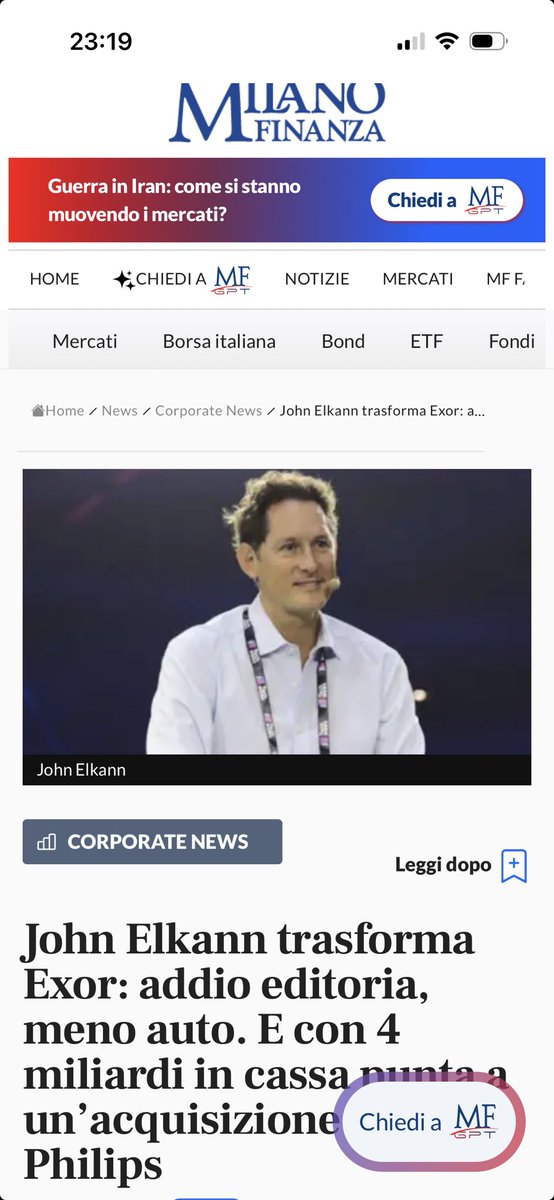 Dite che bisogna chiedere a chatgpt se Elkann prima o poi ne farà una giusta?