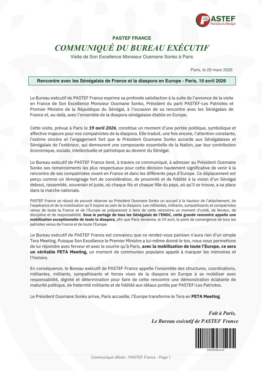 Pastef_FranceOfficiel tweet media