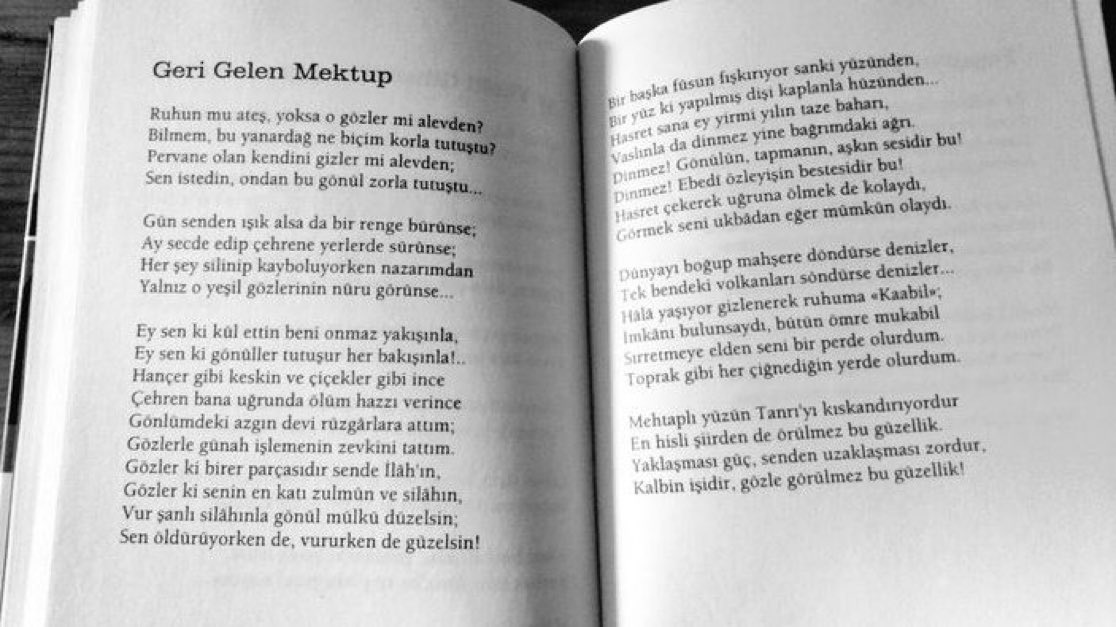 Bugüne kadar yazılmış en güzel şiirlerdin birisidir.

Geri gelen mektup 
🌙