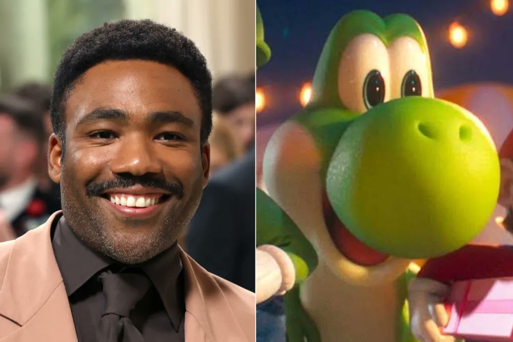 Variety's tweet photo. Donald Glover, who stars in “The Super Mario Galaxy Movie” as Yoshi, “campaigned for the role,” according to his co-star Jack Black: 

“It’s kind of a cool thing. We got lucky that we got Brie [Larson], who crushes it and loves the Nintendo universe. And also Donald, who campaigned for the role. He told his agent, ‘Call [Illumination CEO] Chris Meledandri. Tell him I really want to be Yoshi, I’d love to be in the new "Super Mario Bros."' Because he loves it, and he loves that universe.”
https://t.co/VZFBPcuYV1