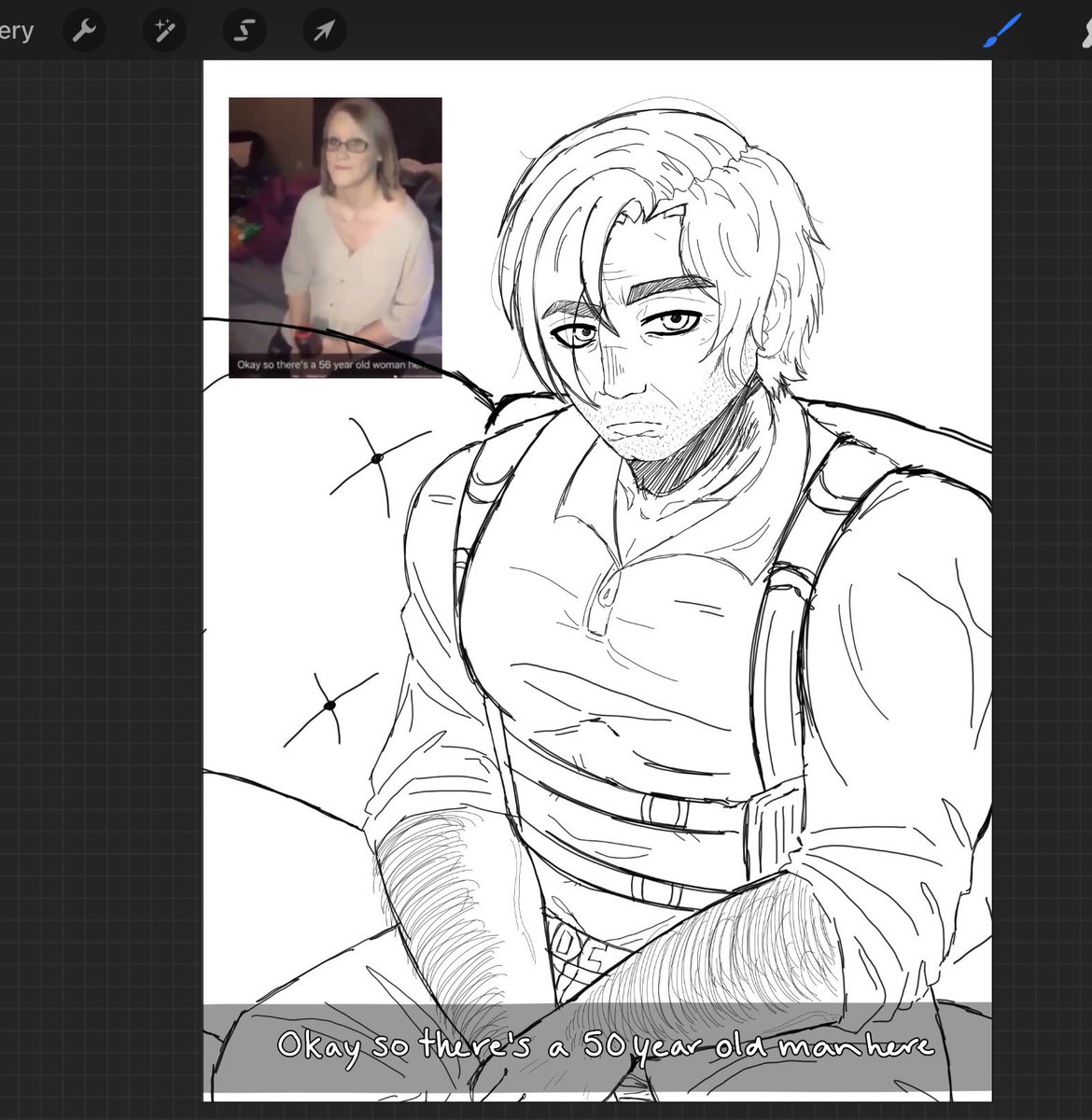 Coming along nicely… how come I can never draw Leon in a serious way I always gotta make it stupid #WIP 
#rebhfun