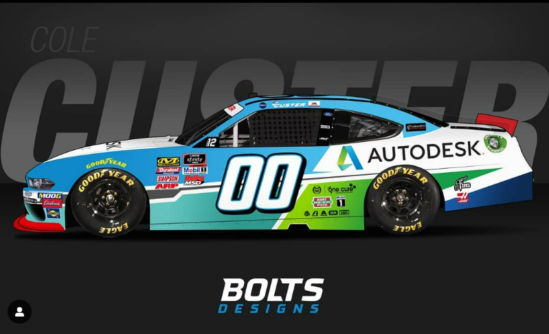 Fluggswashere's tweet photo. Here's an unused @ColeCuster Autodesk car from 2019. Autodesk would love the concept, but would much rather have the Fusion 360 colors on the car.
#NASCAR #lostschemes #unusedschemes #ColeCuster #autodesk https://t.co/Dnp8GX5fle