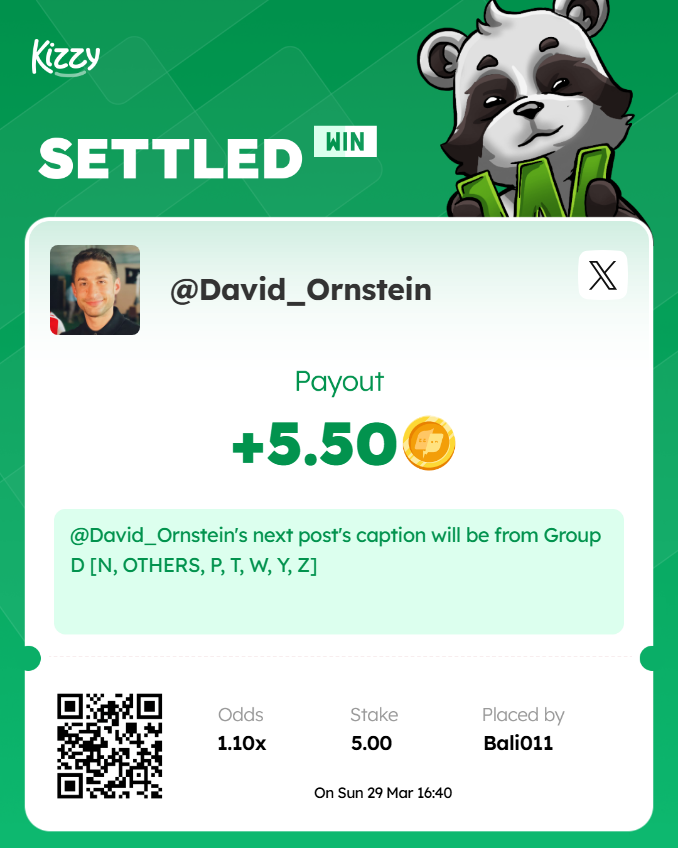 First day + 6,2 profit  

#KizzyWin