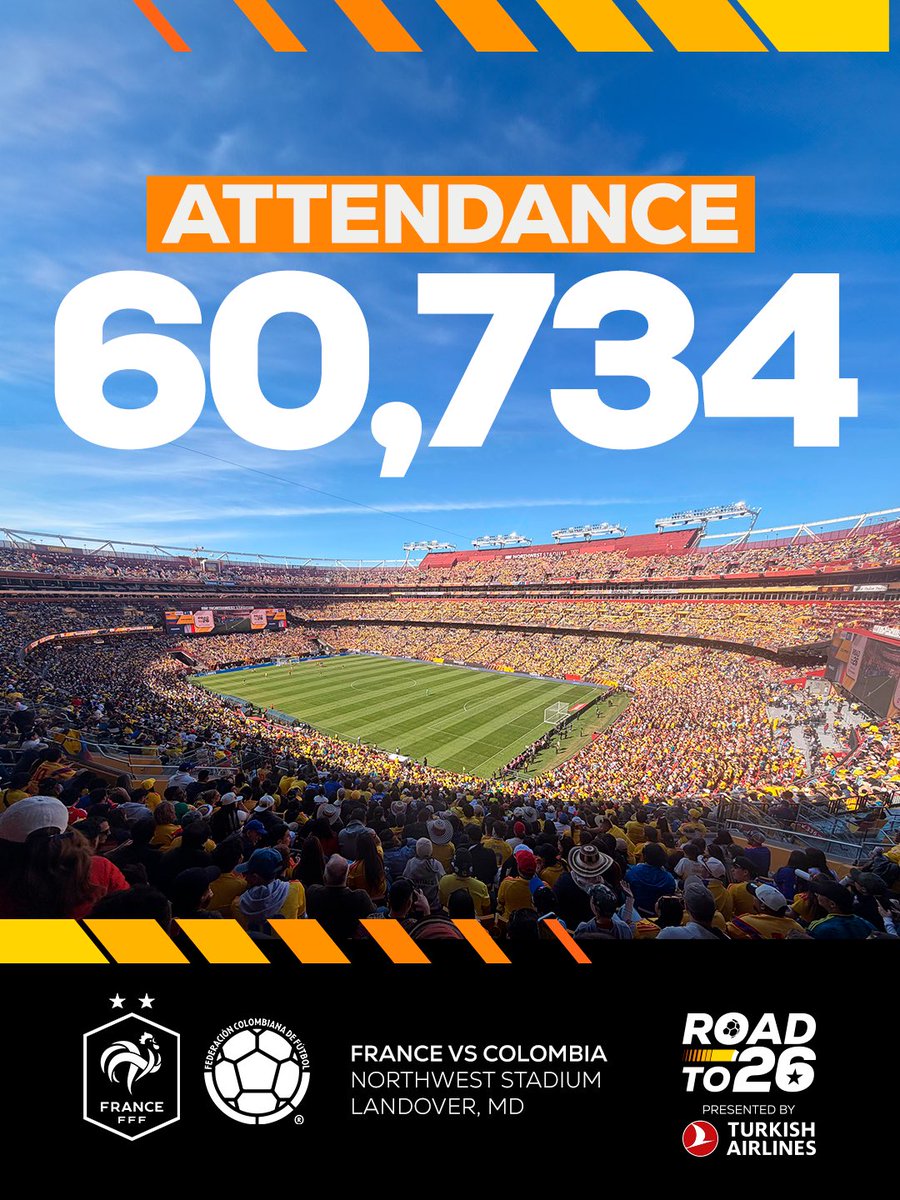 Roadto26usa's tweet photo. Sold out. 60,734 fans. A new record.
Highest-attended international friendly ever at this stadium. https://t.co/dCe1xKQwR6