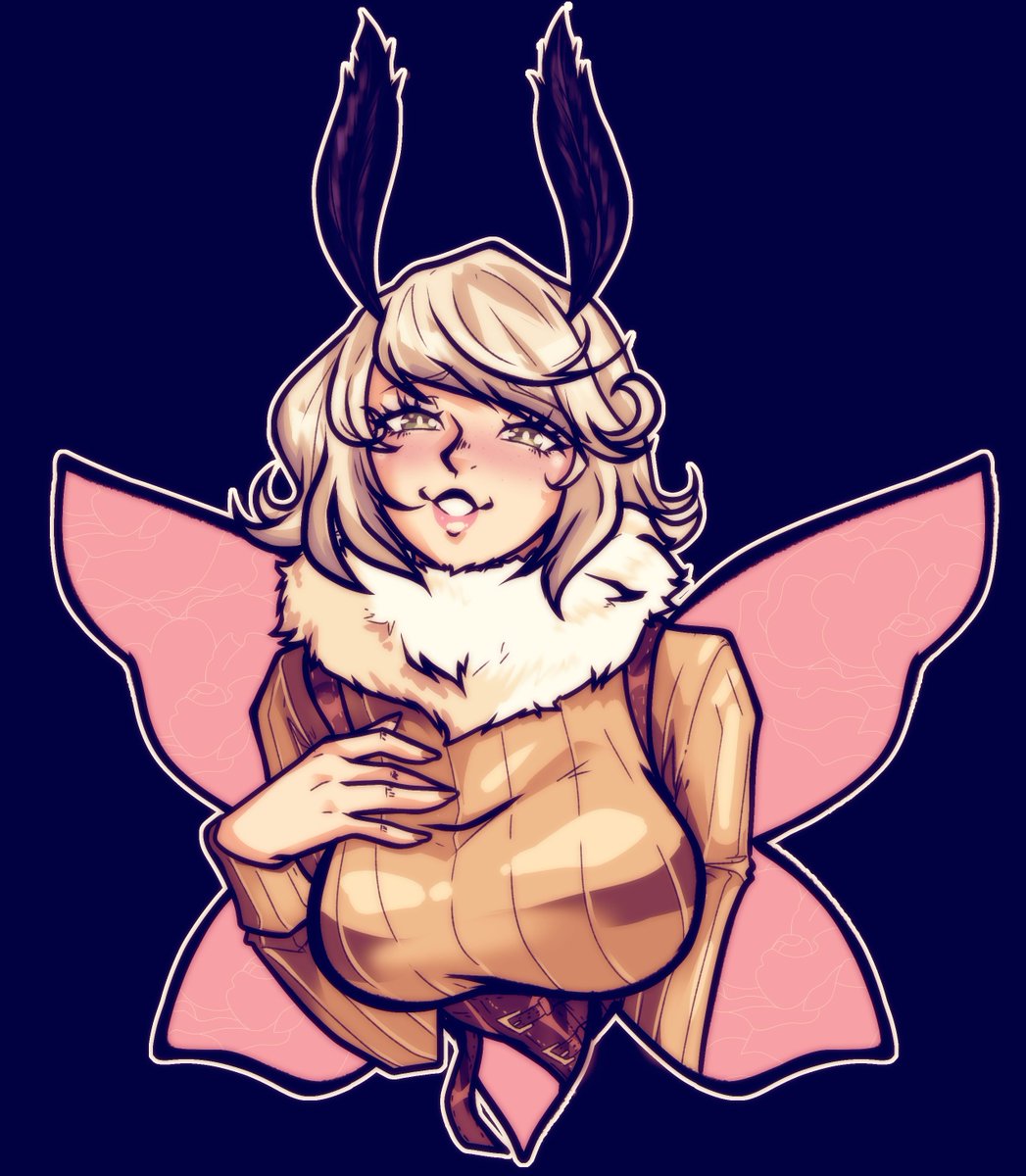 Nico_Artooo's tweet image. We defenetly need more moth waifus, sooo i hope you enjoy this sticker inspired by @mothyumi/ @viezery in her super cute moth girl outfit!! 

#moth #animegal #monstergirl #mothgirl #bigboobs