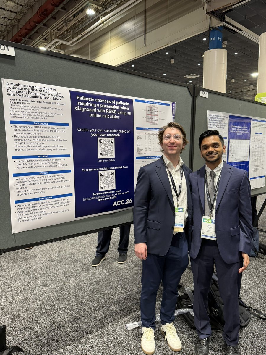 TJHeartFellows's tweet photo. Proud to see research from TJUH at American College of Cardiology Annual Scientific Session. From med students to faculty, the work shines—but the mentorship truly sets this program apart.

Grateful to be part of a team that invests in its people and science. #ACC #CardioX https://t.co/YpGGv1VK8e