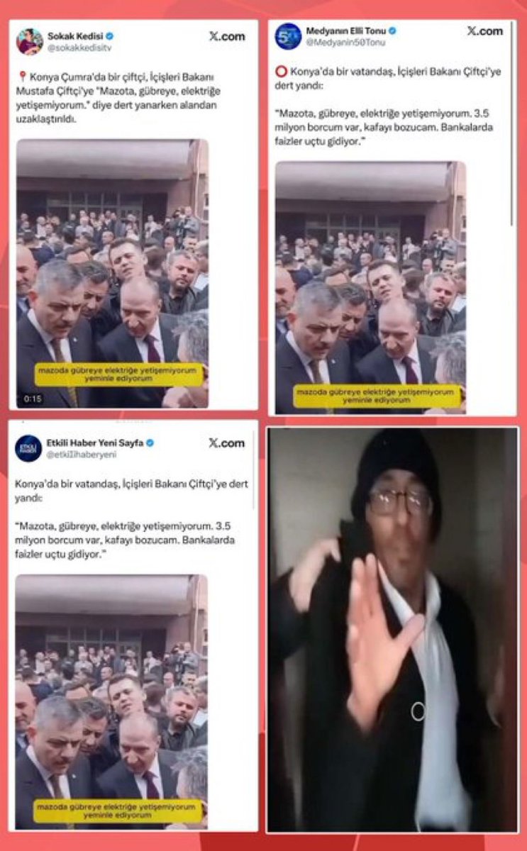 YanlisileDogru's tweet photo. ❌ İçişleri Bakanı Mustafa Çiftçi’nin Konya ziyaretinde konuşan kişinin “çiftçi” olduğu iddia edildi.

✅ Söz konusu kişi çiftçi değildir. Adana’da “taciz”, İzmir’de “ısrarlı takip” suçlamalarıyla yargılanmaktadır. İddia yalandır. https://t.co/rfbH7P7gOT