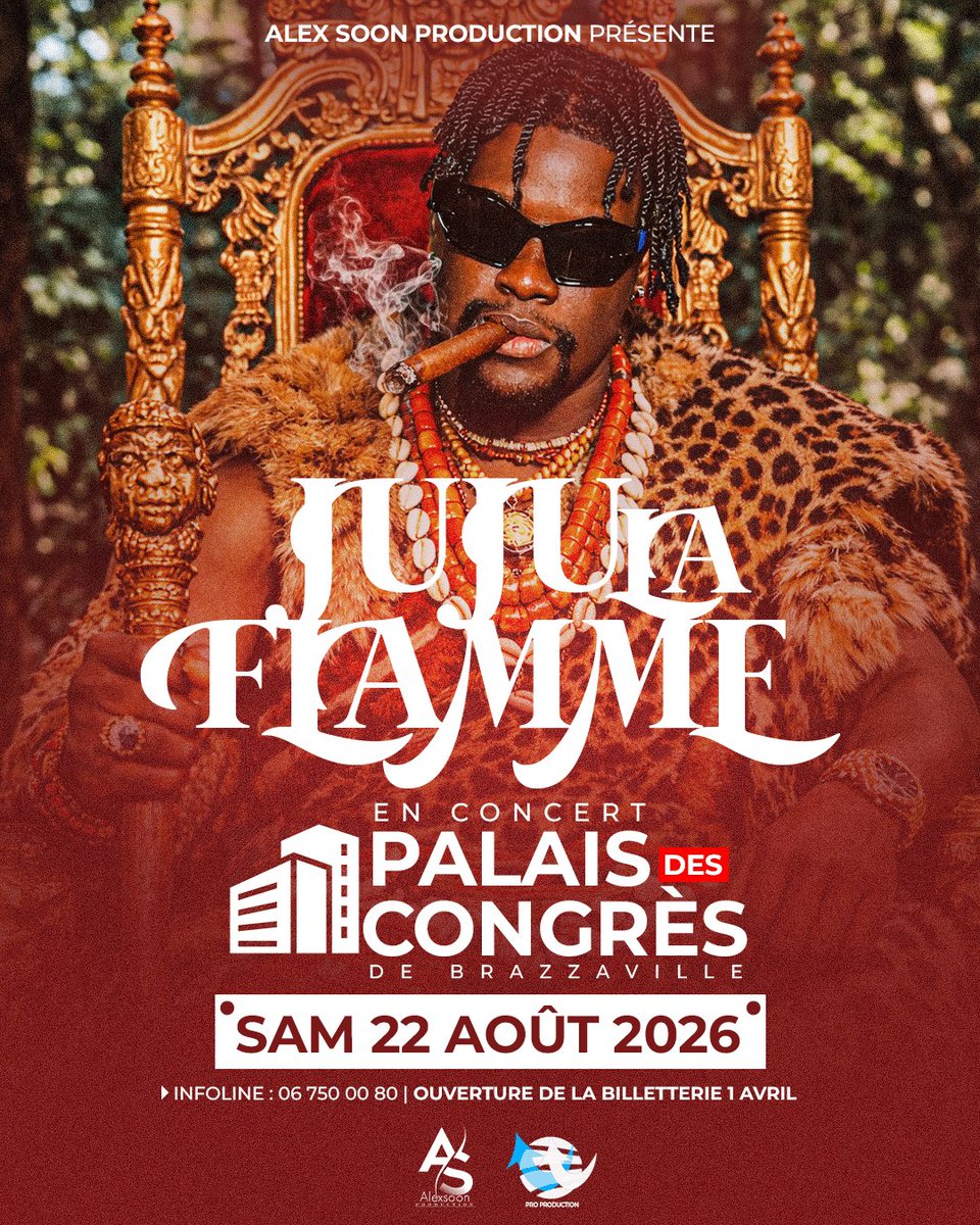 EtudiantMechant's tweet photo. Juju La Flamme en concert le 22 août 2026 au palais des congrès de Brazzaville https://t.co/0Hl7AScCw5