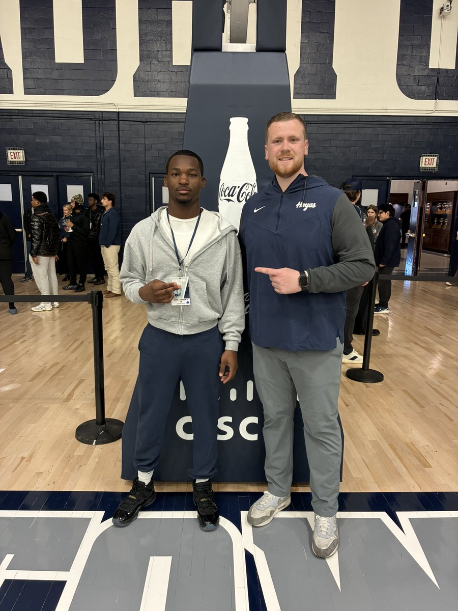 KBJIII3's tweet photo. Had a great visit at Georgetown yesterday!!! @CoachPurk @Coach_KQuinn @HoyasFB @GlassboroHighfb @TimmyBreaker3 https://t.co/t5CJAM4sg8