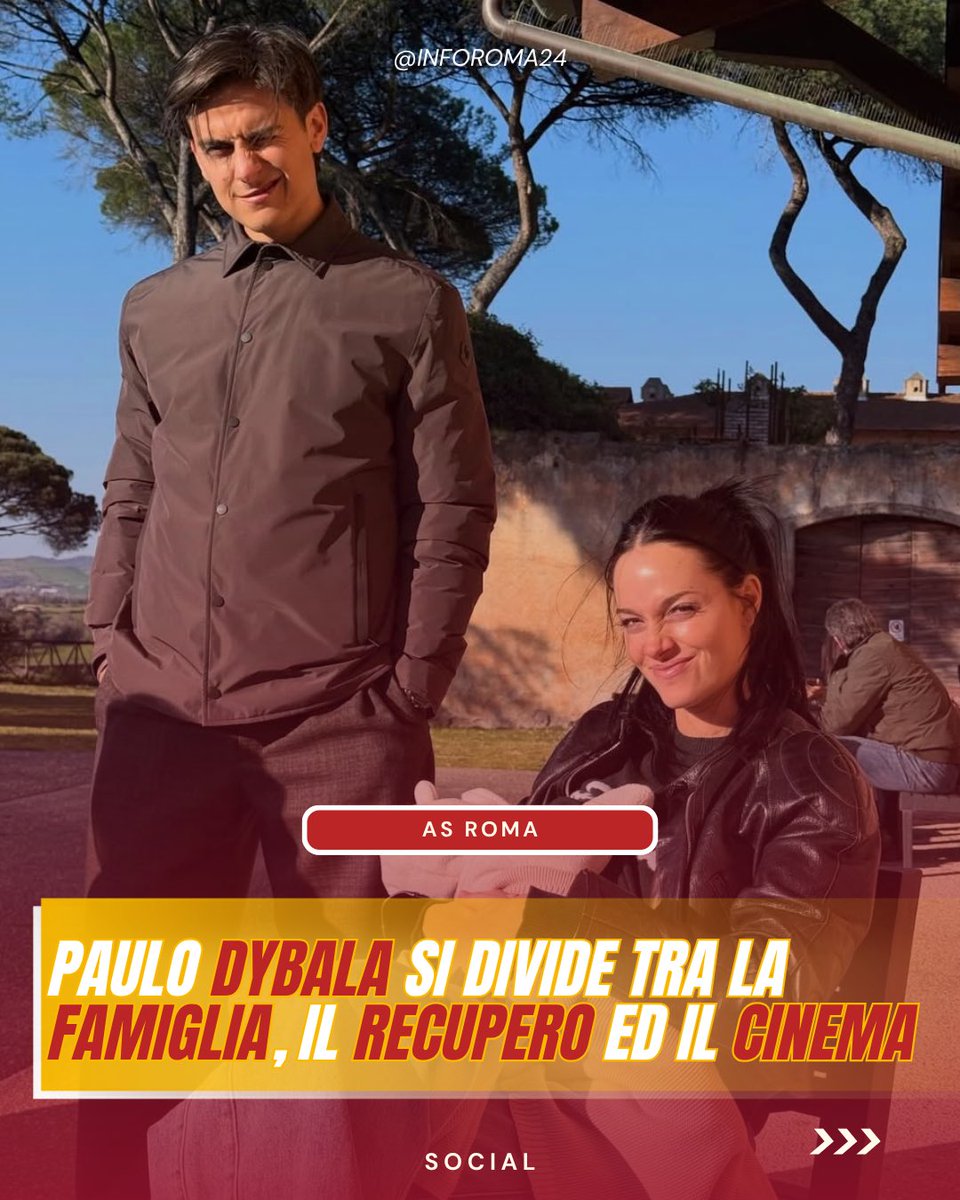 inforoma24's tweet photo. ๐ก๐ด Paulo #Dybala, ancora lontano dal campo da gioco, sta dedicando il suo tempo principalmente alla famiglia e al recupero dallโinfortunio.
๐ธ Si sta anche ritagliando dei momenti per la vita sociale, come si vede nella foto con Robert #Pattison.
#ASRoma https://t.co/GLSLNnUs7b