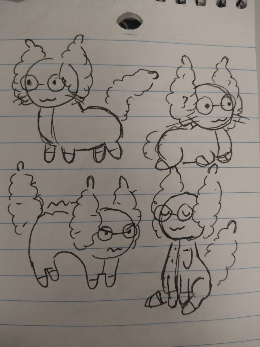 every time i cover for my friend at work i draw one of these freaks in my notebook and show her