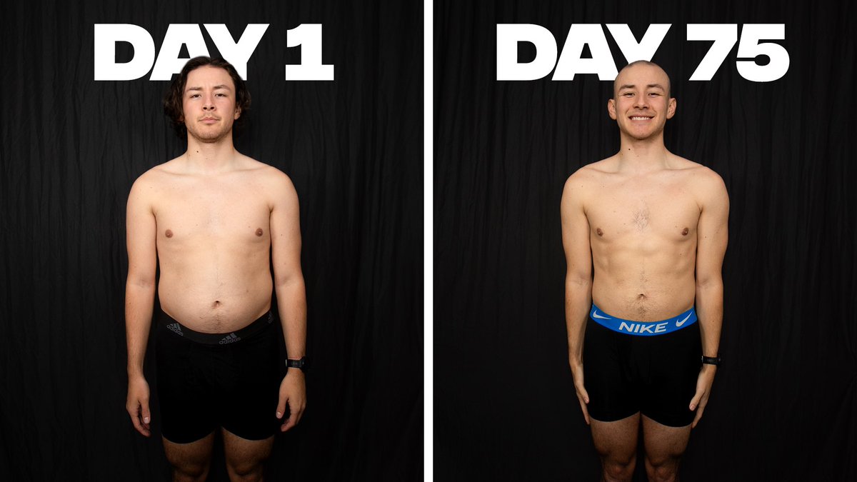 ImJaredHathaway's tweet photo. I Completed 75 Hard💪🏽

- drink a gallon of water 💧
- two 45 minute workouts 🏃🏽‍♂️ 
- follow a strict diet food 🍎
- read 10 pages of a book 📕 
- take a progress photo each day 📸

every single day for 75 days straight 🔂 

full video on youtube❤️

https://t.co/391rlSPjBv https://t.co/Mnw0z1bEN4