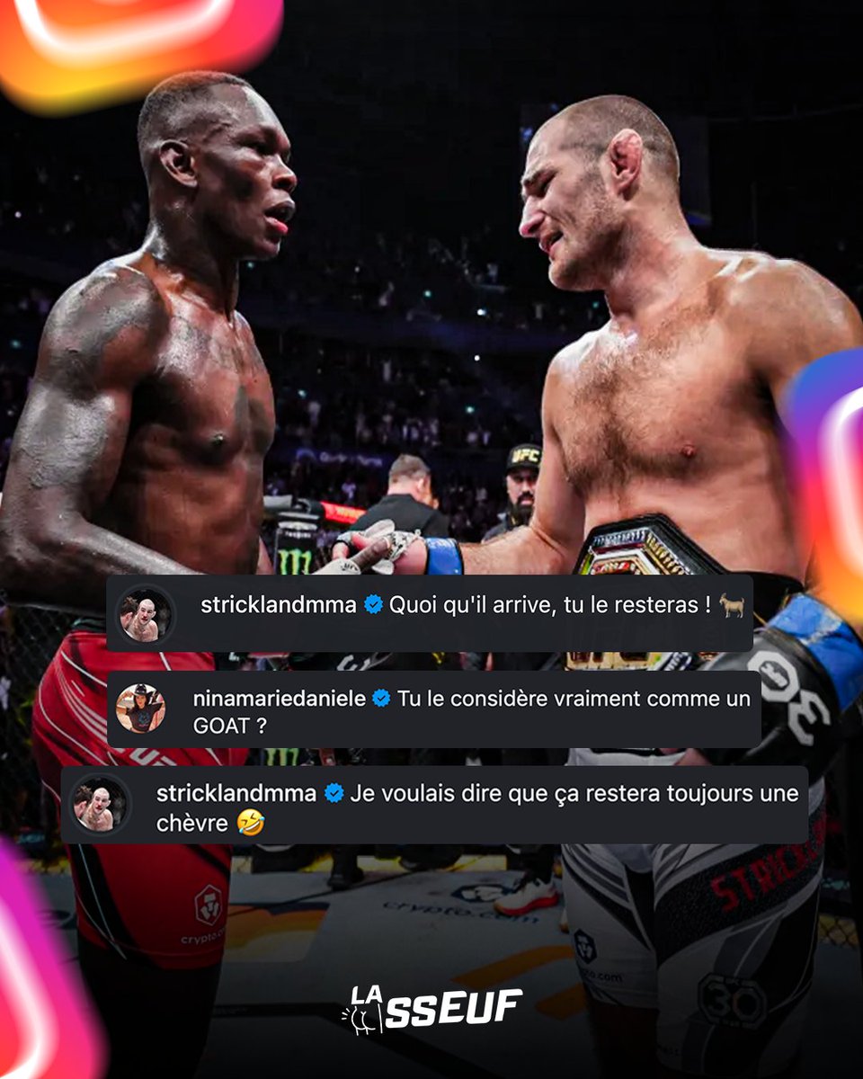 Lasseuf_'s tweet image. Sean Strickland a tenu à rendre hommage à son ancien adversaire, Israel Adesanya, après sa défaite ❤️

(via son IG)