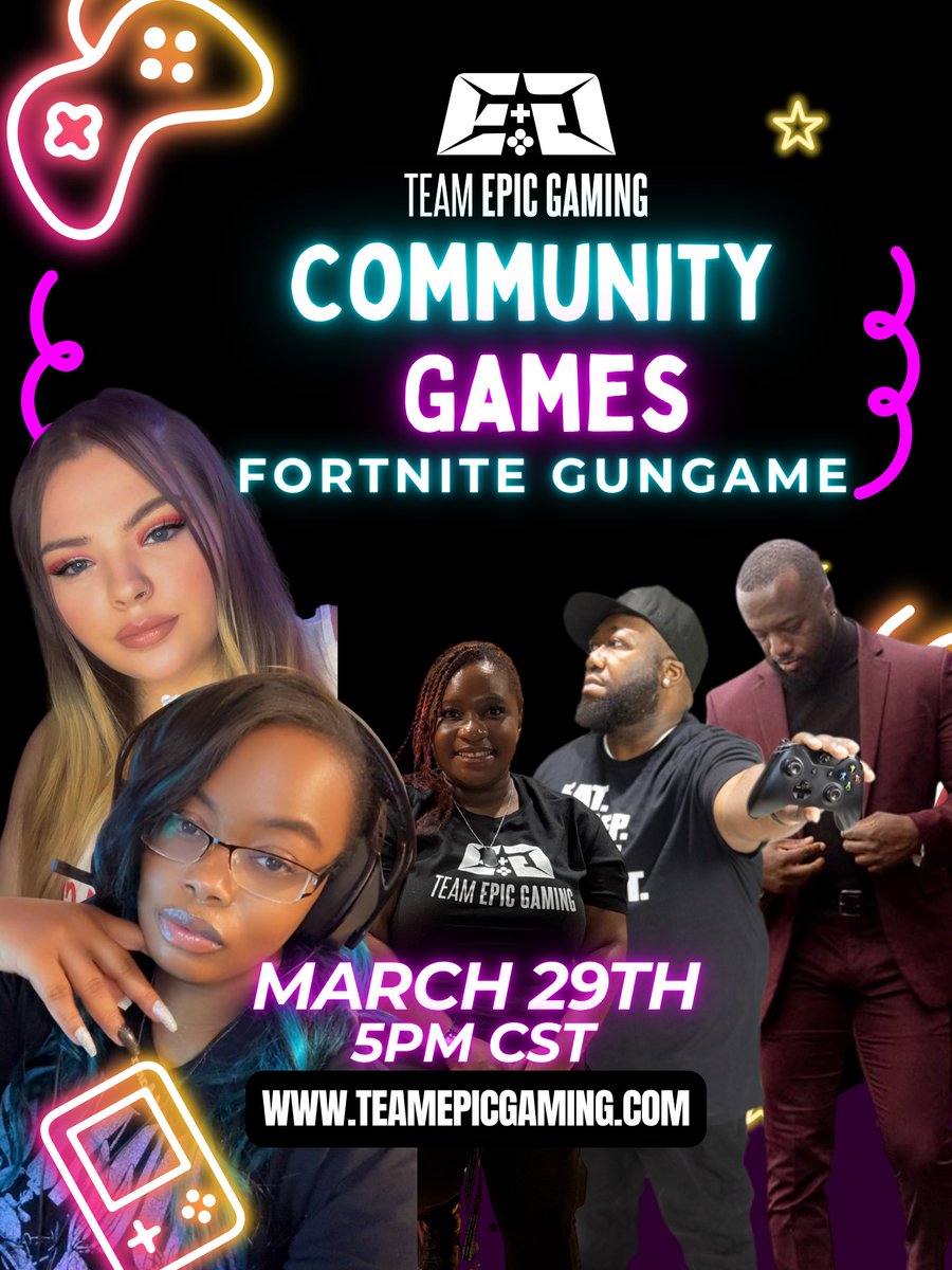 iamdjepic's tweet photo. Community Games today! Running Creative Fortnite Gungame with the squad all are welcome to join. Good vibes with good people. 5pm cst https://t.co/yqHgMQMCbC @kick https://t.co/72JFzScLYa