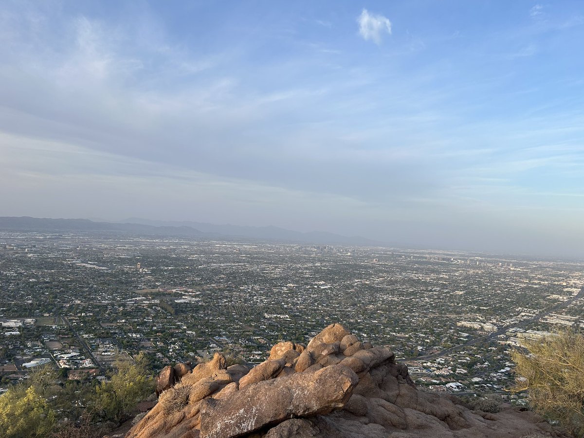 In Phoenix visiting my parents and hiked Camelback this morning. Got there at 5:30 and upper parking lot already packed. Was challenging but views worth it.