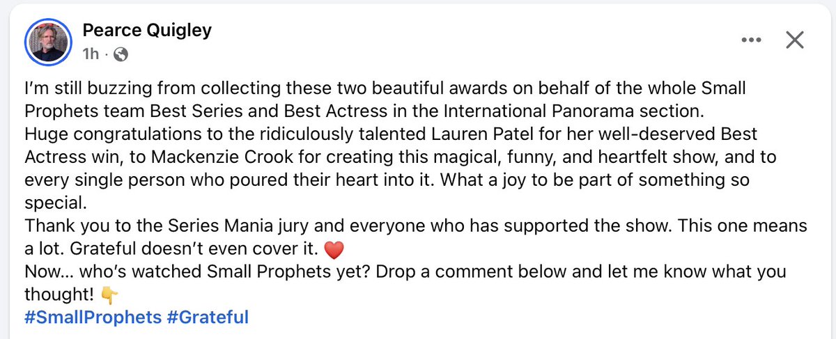 RobbieRaygun's tweet photo. #SmallProphets #MackenzieCrook #PearceQuigley #LaurenPatel #MichaelSleep #Gordon #Kacey #buckets #SeriesMania2026 #BritishComedy
@DetectoristsA https://t.co/TCAGtClUDr