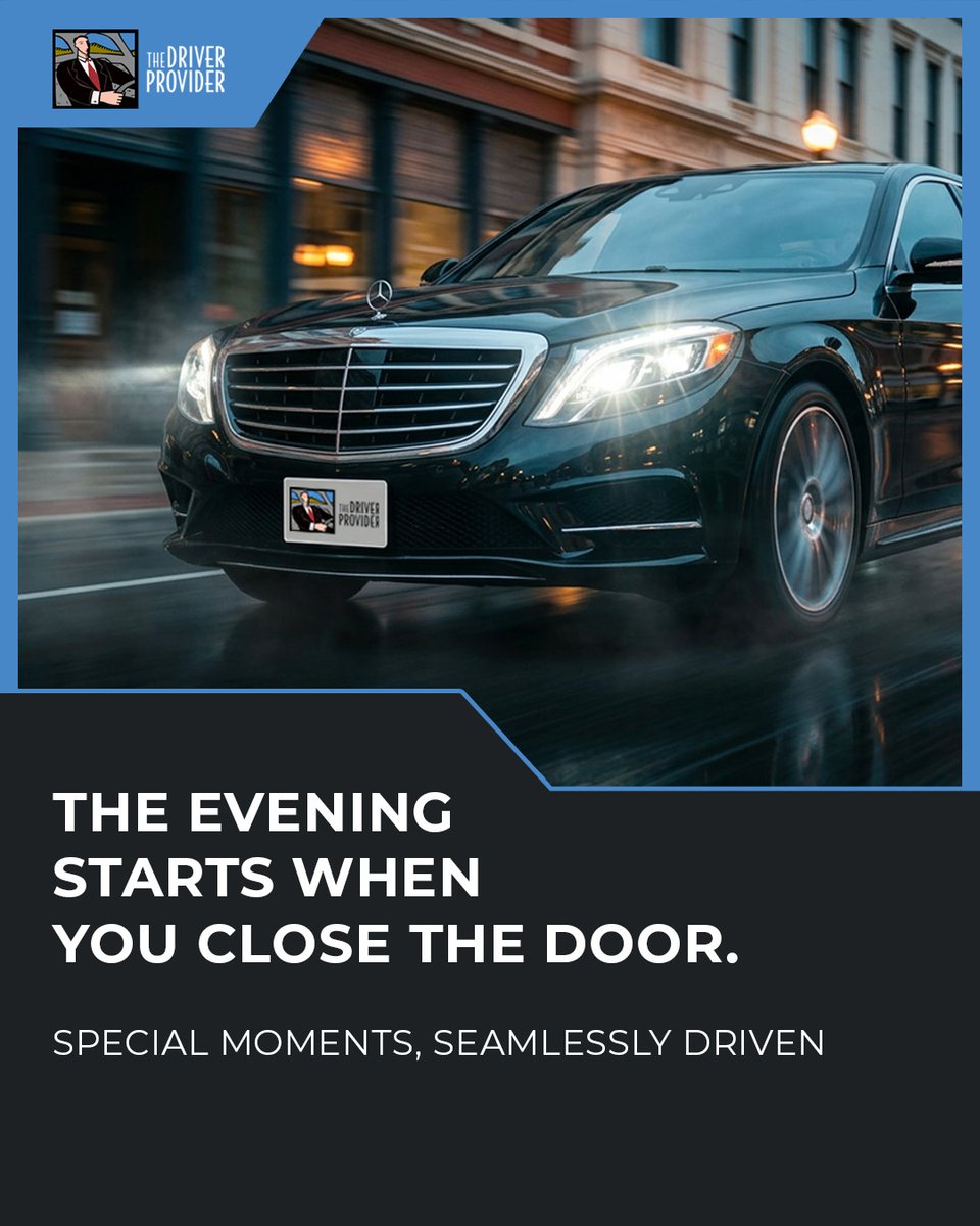 DriverProvider's tweet image. The best evenings begin long before you arrive.
Ride with comfort, confidence, and style.

Book with us at driverprovider.com.

#TheDriverProvider #LuxuryTransportation #NightTravel