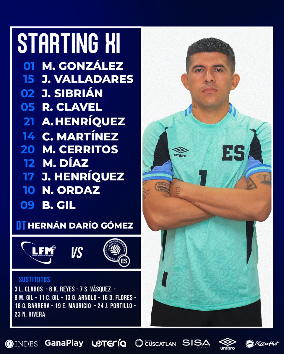LaSelecta_SLV's tweet photo. ¡𝐍𝐮𝐞𝐬𝐭𝐫𝐨 𝐗𝐈 𝐢𝐧𝐢𝐜𝐢𝐚𝐥!
🇲🇶🆚🇸🇻

#LaSelecta #ConcacafSeries #ElSalvador https://t.co/0PggFChV9g