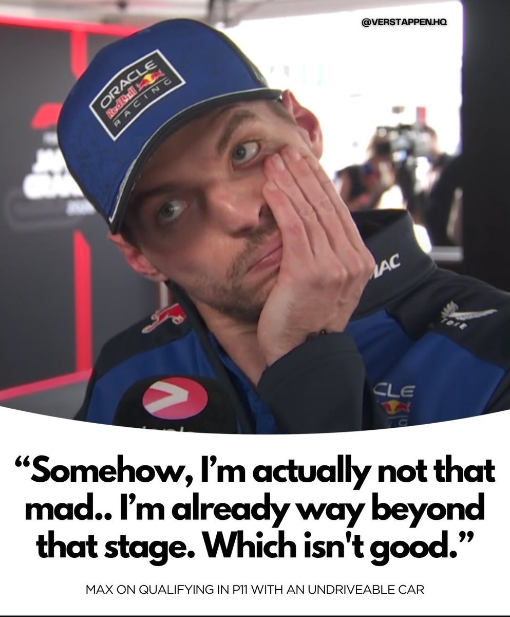 apextrace's tweet photo. Final stage: Acceptance 💔

Max Verstappen is soo fed up with these regulations 🥲 https://t.co/KDPwFdtmBE