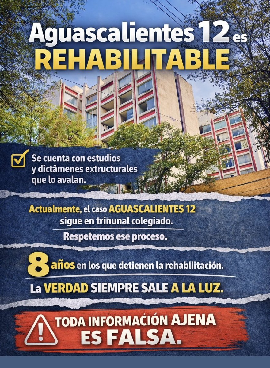 VecinosAgs12's tweet photo. La integridad y el respeto se reflejan en decir la verdad, no en distorsionarla.

Aquí hay hechos: #Aguascalientes12 es rehabilitable.

#ConHechosNoNarrativas #DomingoDeReflexión #Verdad #CDMX 
#vecinos 

@IntiMunoz @ClaraBrugadaM https://t.co/nSdsayqdpr