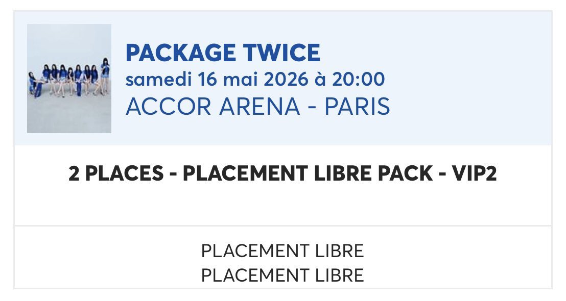 thunderous_muse's tweet photo. WTS 
2x Tickets for Twice
Paris - Saturday 16th of May
Standing - VIP2 Package 

2x414€ (Open to offers)

#wts #twice #twice_paris #THISISFOR https://t.co/8vagtN1N15