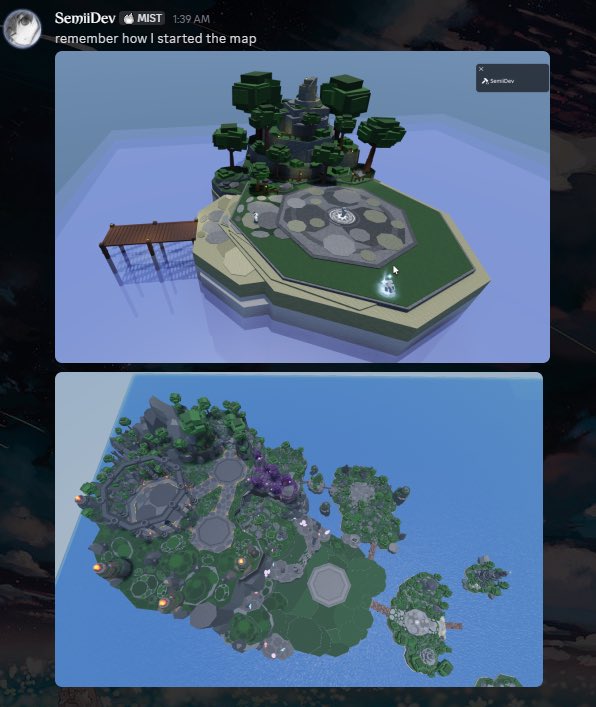 IkSemiKk's tweet photo. [M:R] Is my up coming solo game project about progressional &amp; grindy auras without RNG, it’s under my deving since this year started and the map is finally being finished soon!! 🎉

Our DS Community:
https://t.co/zJcBWTyEL8

#roblox #new #game #solodeving #mistbound_reach #in_dev https://t.co/gGly3RcgML