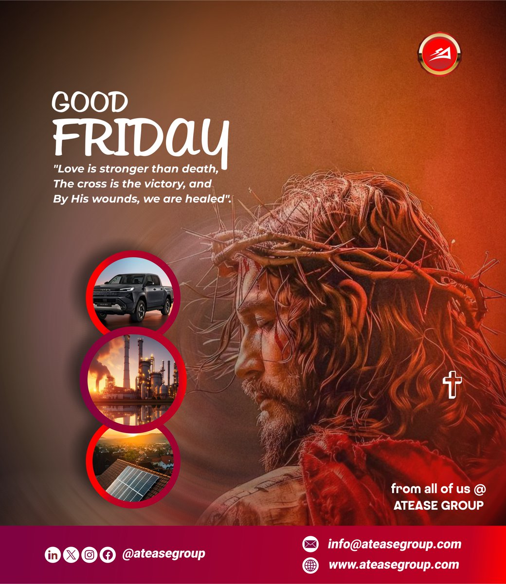 Ateasegroup's tweet photo. HAPPY GOOD FRIDAY!!!

#goodfriday❤️ #ateasegroup #jesusiscomingbeholy https://t.co/rSxfaBOIqy