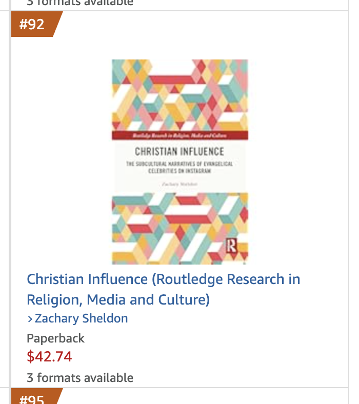 ZSheldonPhD's tweet photo. Feels like this can't be true in any capacity but Amazon says that my book is #92 bestseller this week in the category of "Christianity (Books)"; anticipating mega sales and lots of public appearances soon, obviously. https://t.co/mMSFuzsOET