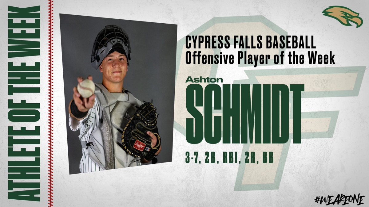 cyfallsbaseball's tweet photo. This week's Offensive Player of the Week is Ashton Schmidt! https://t.co/aNB3pWGpCe