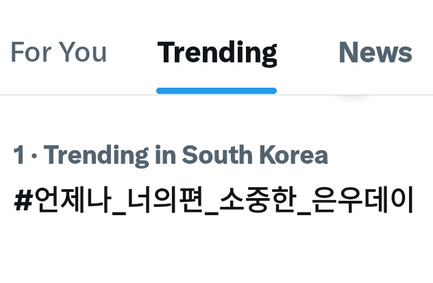 Honey_beemylove's tweet photo. I told you that "Not all Koreans are against him!" 아이고
60% supporter
30% against
10% neutral

Oh, see... #CHAEUNWOO is trending number 1 #언제나_너의편_소중한_은우데이 on X in South Korea!

HAPPY CHA EUN-WOO DAY
#Happy29th_ChaEunwoo https://t.co/SFWvhHjrY5