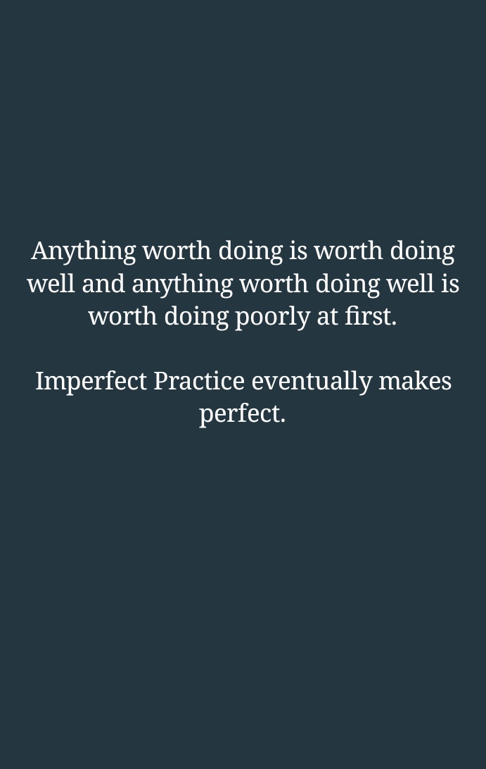 noqodepro's tweet photo. It's okay to start poorly. Imperfect Practice eventually makes perfect . https://t.co/QCxK7LhZ2B