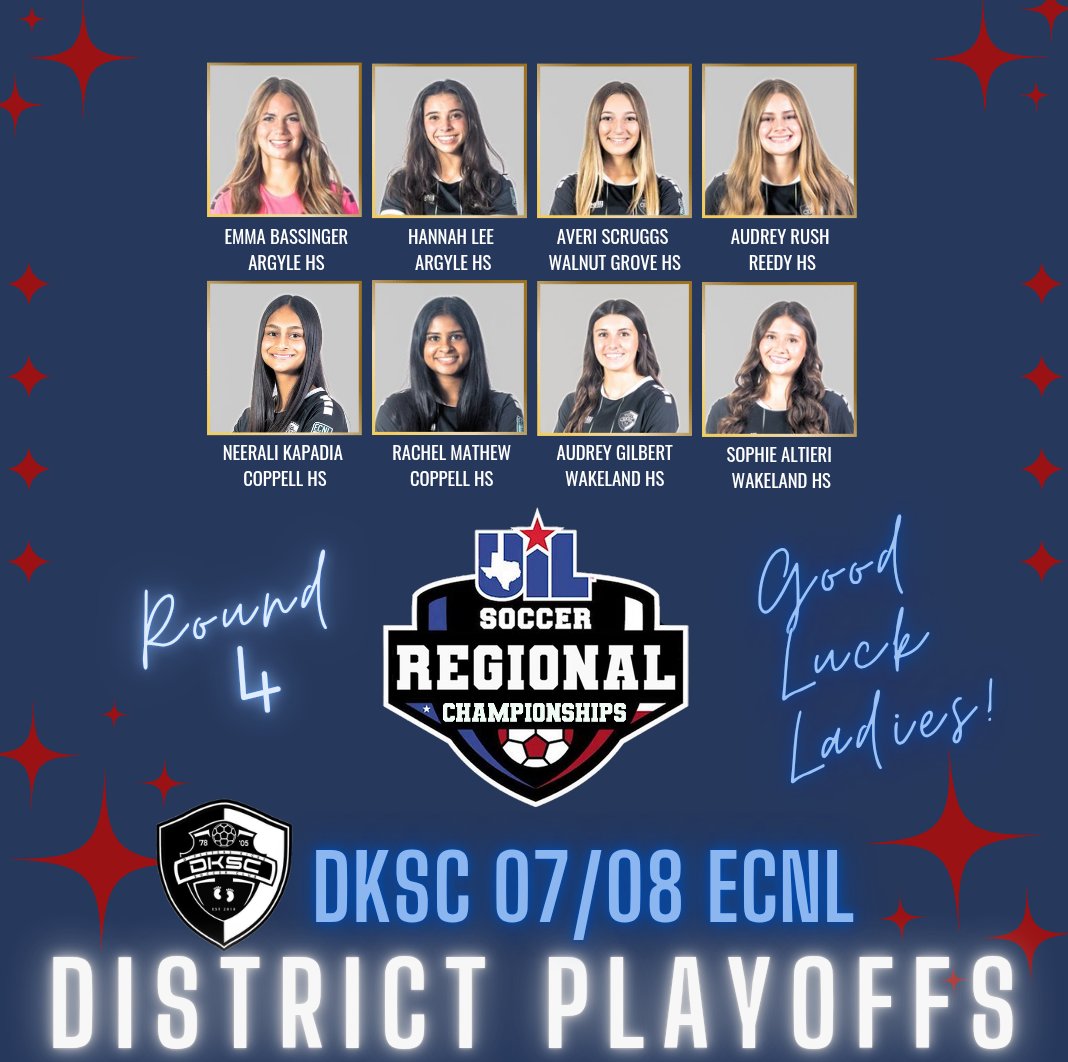 dksc_08_ECNL's tweet photo. 🏆Congrats to our Regional Semifinal Champs‼️
Good luck 🍀 in Round 4️⃣ of UIL Regional Final Playoffs!
#DKSCSTRONG #DKSCPROUD
@SportsDayHS @DKSC_official @JorgeHervert8 @ImCollegeSoccer @ECNLgirls @TopDrawerSoccer @TheSoccerWire @MaxPreps @ImYouthSoccer https://t.co/HETvYOUc4v