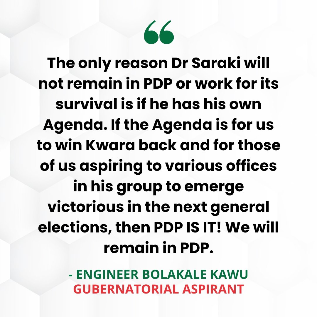gentleola12's tweet photo. Kwara PDP Gubernatorial and Senatorial aspirants have this to say ahead of today's convention. PDP has a leader in Dr. Abubakar Bukola Saraki! #PDPNationalConvention https://t.co/pUo4VAzVdV
