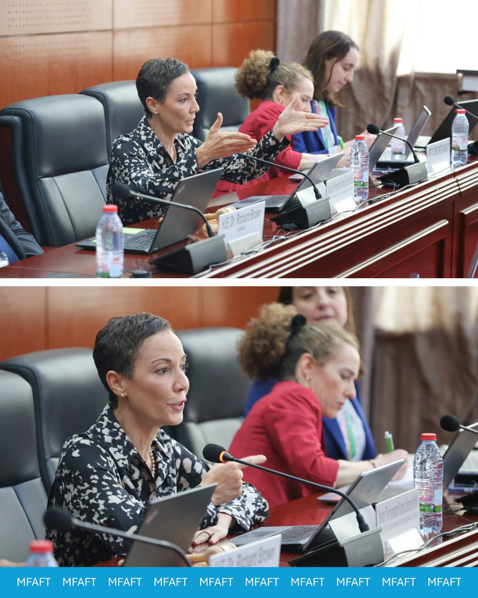 mfaftja's tweet photo. Minister of Foreign Affairs and Foreign trade, Senator the Honourable @kaminajsmith on Saturday (March 28) convened an early morning session in her role as Minister-Facilitator for e-commerce, providing an informal update to Members on the state of discussions. https://t.co/SLfNChdLb0