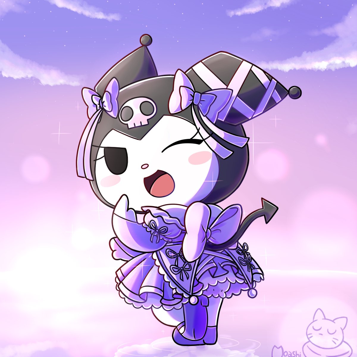 Feeling so fancy... ✨

#onegaimymelody #kuromi #sanrio #fanart #digitalart