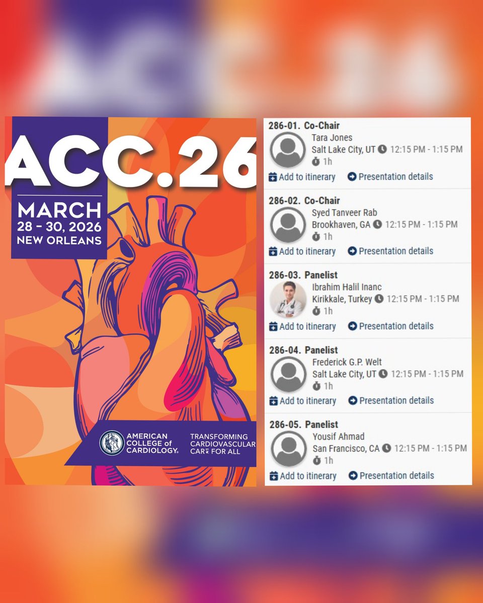 Zill_cardio's tweet image. #ACC26

After hearing the much-awaited MCS trial results,it's 🎯 time to dive into the “Highs &amp;amp; Lows” of Complex PCI in ⬇️ EF

Attend to hear experts on:

🧠 Pt Selection &amp;amp; Pre-proced planning in Low EF PCI 

⚙️ MCS: pivotal role 🆚️ futility considerations

#CHIP #MCS #ACCIC
