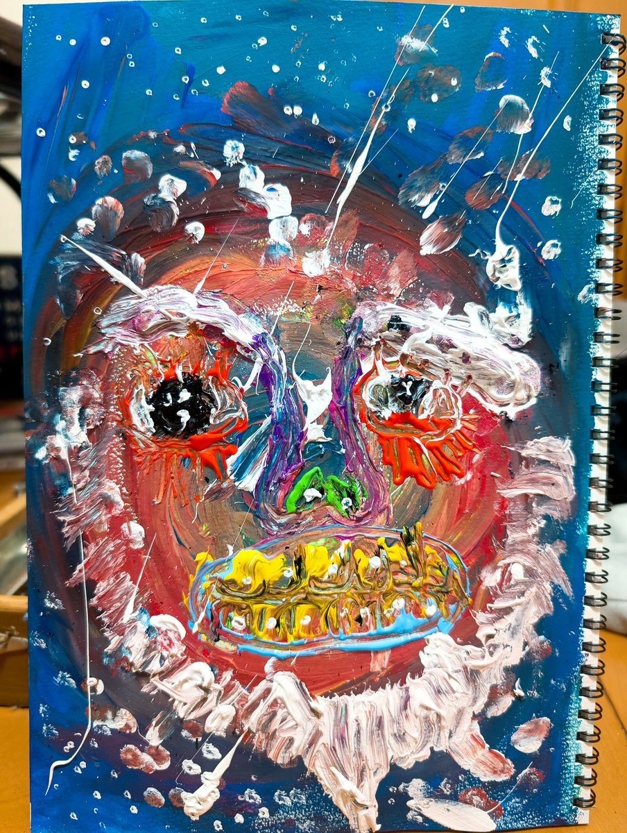 march03turtle's tweet photo. 本業は絵を描くことです。
「タイヨウの歌を聴け」
#アウトサイダーアート #アナログ絵 https://t.co/cSNmrXTFCa