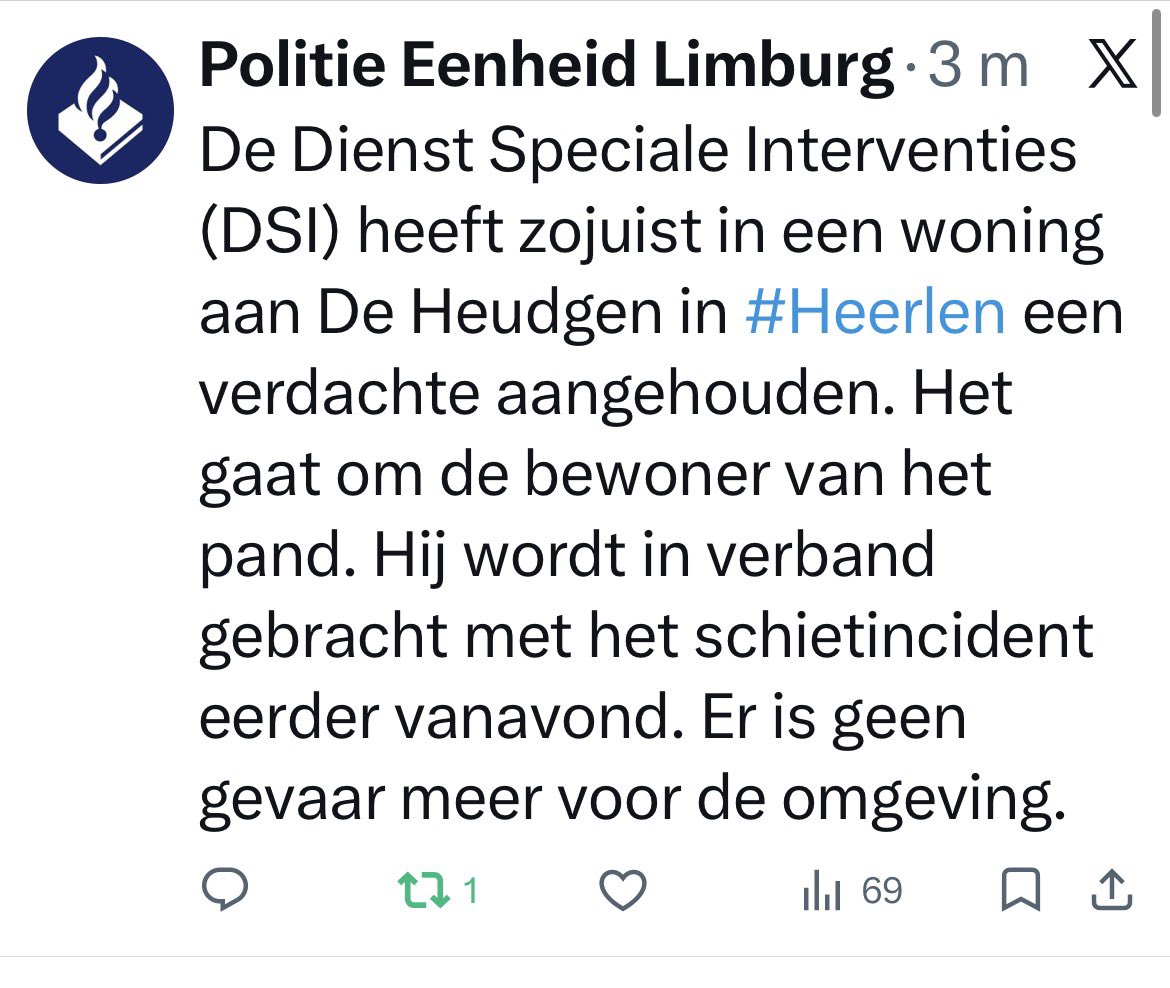 Verdachte van schietincident in Heerlen aangehouden