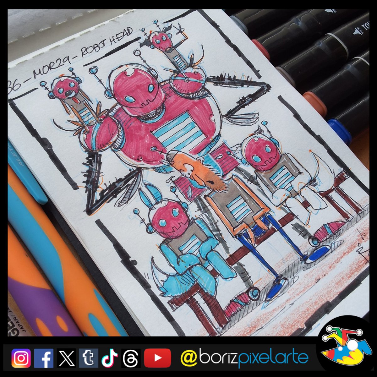 borizpixelarte's tweet photo. Sk24-mor2628 - robot head 05
.
.
#IllustrationArt #CartoonArt #SketchbookArt #marchofrobots2026 #robothead @marchofrobots https://t.co/TxmpMXqgc6
