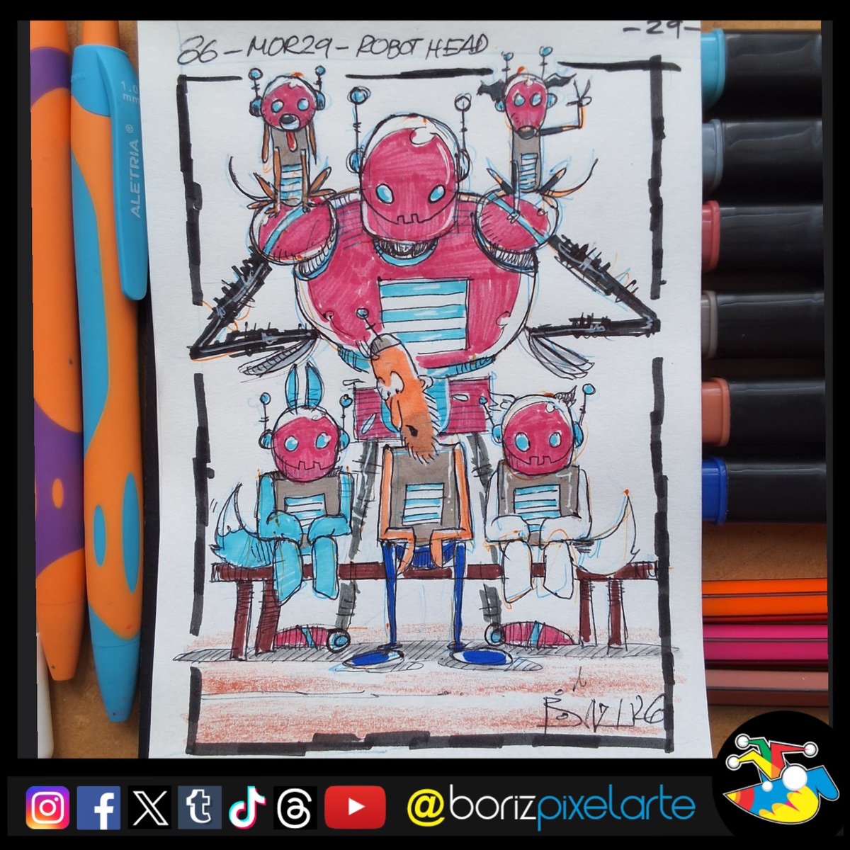 borizpixelarte's tweet photo. Sk24-mor2628 - robot head 05
.
.
#IllustrationArt #CartoonArt #SketchbookArt #marchofrobots2026 #robothead @marchofrobots https://t.co/TxmpMXqgc6