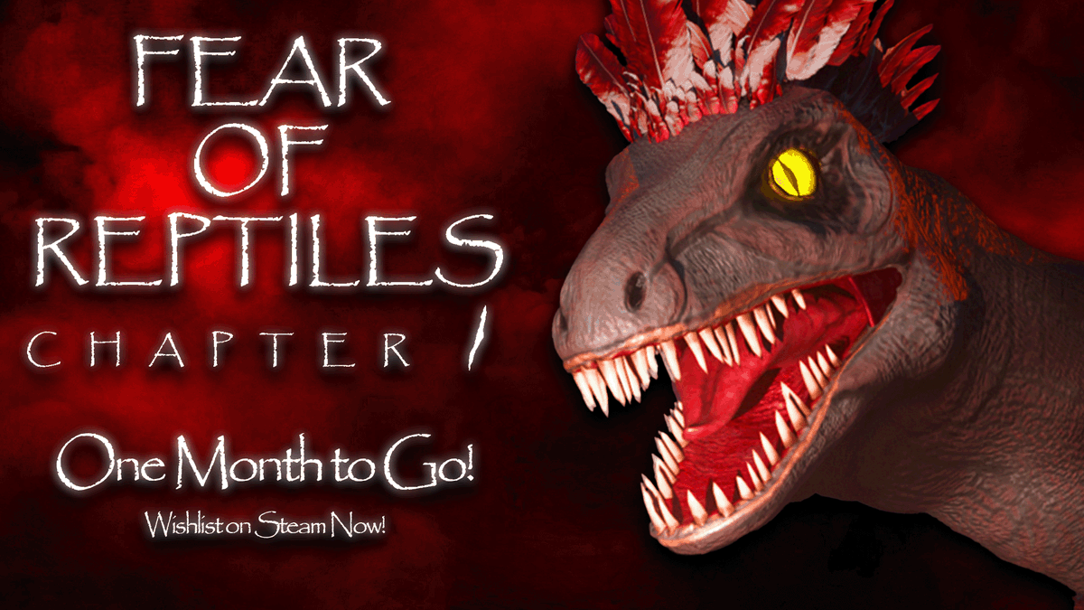 Beweldadon's tweet photo. We are less than a month away from release! Fear of Reptiles: Chapter 1 Releases on April 27th!

Wishlist Now: https://t.co/jAgg3qLUOA
#dinosaur #indiegame #horror https://t.co/JYgde77dLT