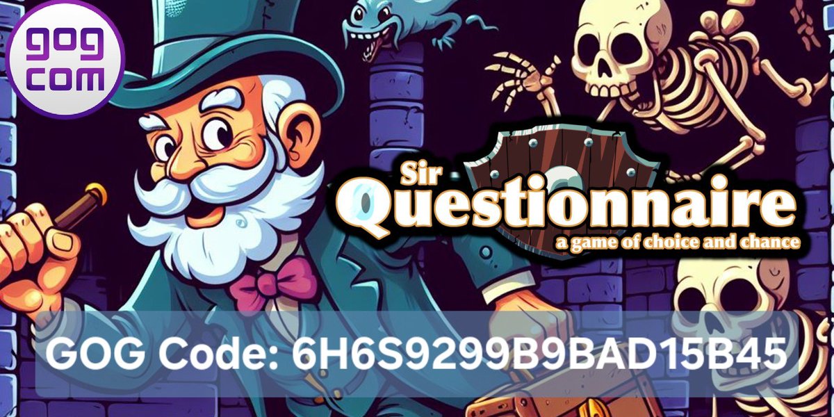 🎩"Sir Questionnaire"🎩 GOG KEY sponzored by <a href="/RedHeadGamingS1/">Red Head Gaming Studios</a>

❎ Follow Sponsor
🖼 Post a screenshot in comment if you grab the game
✔️ Redeem offer code on GOG.com